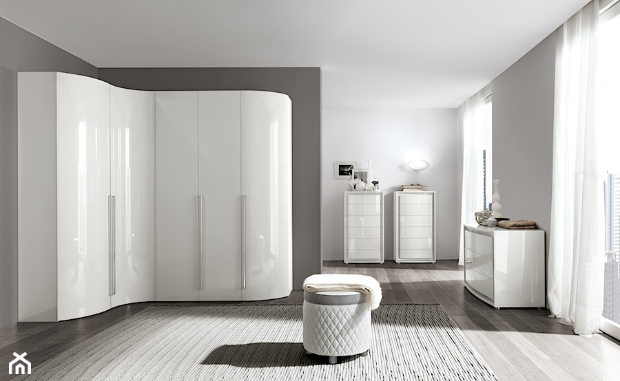 Sypialnie - Średnia otwarta garderoba przy sypialni, styl minimalistyczny - zdjęcie od Radius Centrum Meble
