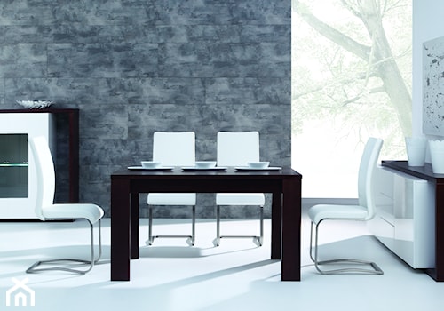 Jadalnie - Średnia biała szara jadalnia jako osobne pomieszczenie - zdjęcie od Radius Centrum Meble