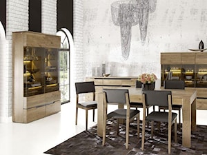Salony - Średnia czarna szara jadalnia jako osobne pomieszczenie, styl minimalistyczny - zdjęcie od Radius Centrum Meble