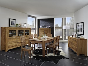Jadalnie - Duża czarna szara jadalnia jako osobne pomieszczenie, styl nowoczesny - zdjęcie od Radius Centrum Meble