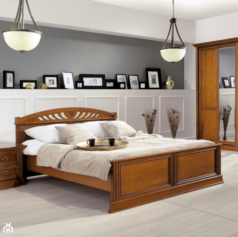 Sypialnie - Średnia czarna szara sypialnia, styl tradycyjny - zdjęcie od Radius Centrum Meble