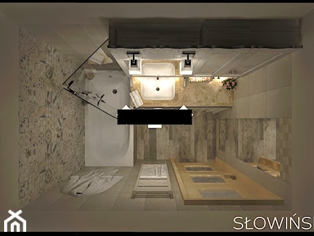 Aranżacje wnętrz - Łazienka: Łazienka w blokach - rzut - Atelier Słowiński. Przeglądaj, dodawaj i zapisuj najlepsze zdjęcia, pomysły i inspiracje designerskie. W bazie mamy już prawie milion fotografii!