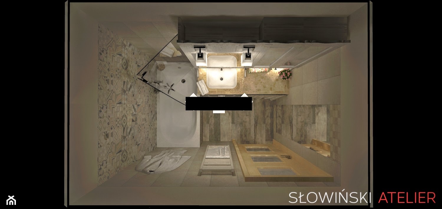 Łazienka w blokach - rzut - zdjęcie od Atelier Słowiński - Homebook