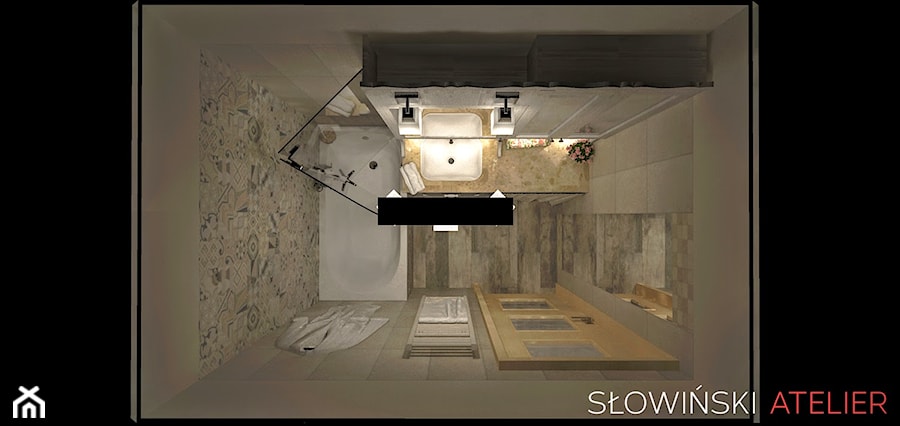 Łazienka w blokach - rzut - zdjęcie od Atelier Słowiński