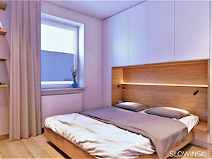 Mieszkanie dla pary w Łodzi - Średnia beżowa biała sypialnia, styl nowoczesny - zdjęcie od Atelier Słowiński