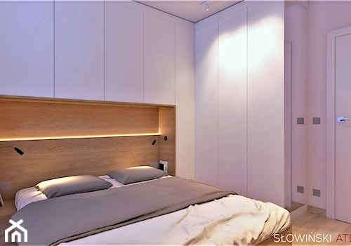 Mieszkanie dla pary w Łodzi - Średnia biała sypialnia, styl nowoczesny - zdjęcie od Atelier Słowiński