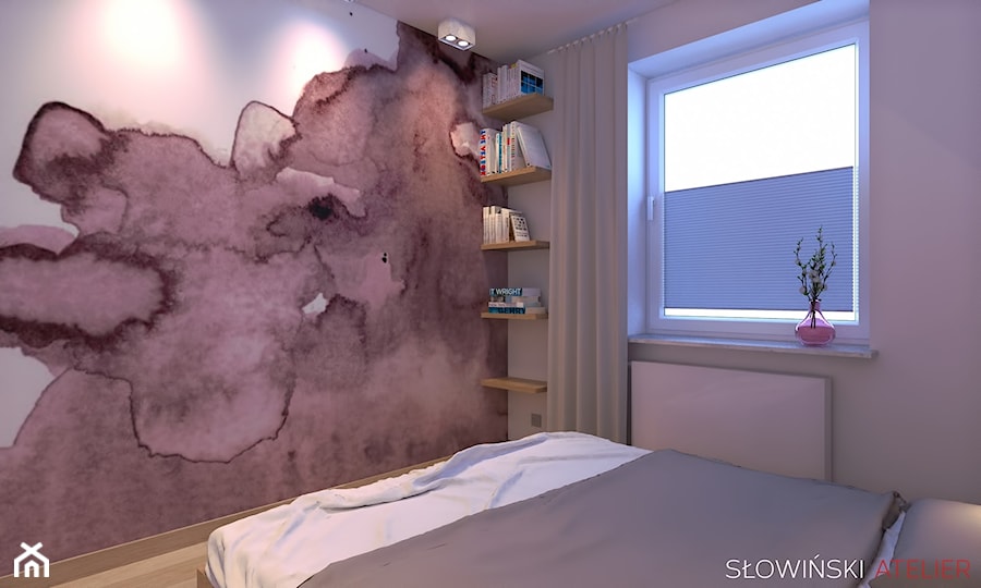 Mieszkanie dla pary w Łodzi - Średnia biała sypialnia, styl nowoczesny - zdjęcie od Atelier Słowiński