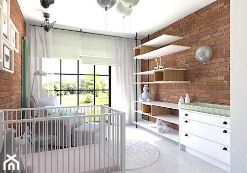 87 m2 - Średni brązowy pokój dziecka dla niemowlaka dla chłopca dla dziewczynki, styl industrialny - zdjęcie od ADV Design