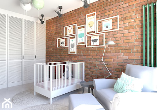 87 m2 - Średni brązowy pokój dziecka dla niemowlaka dla chłopca dla dziewczynki, styl industrialny - zdjęcie od ADV Design
