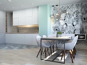 63 m2 - Średnia miętowa jadalnia w kuchni, styl nowoczesny - zdjęcie od ADV Design