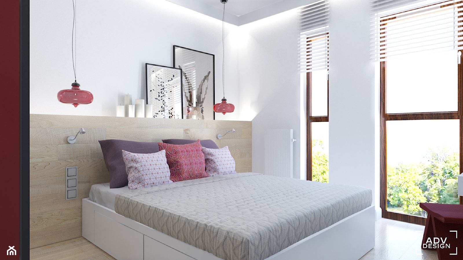 76 m2 - Mała biała sypialnia, styl nowoczesny - zdjęcie od ADV Design - Homebook