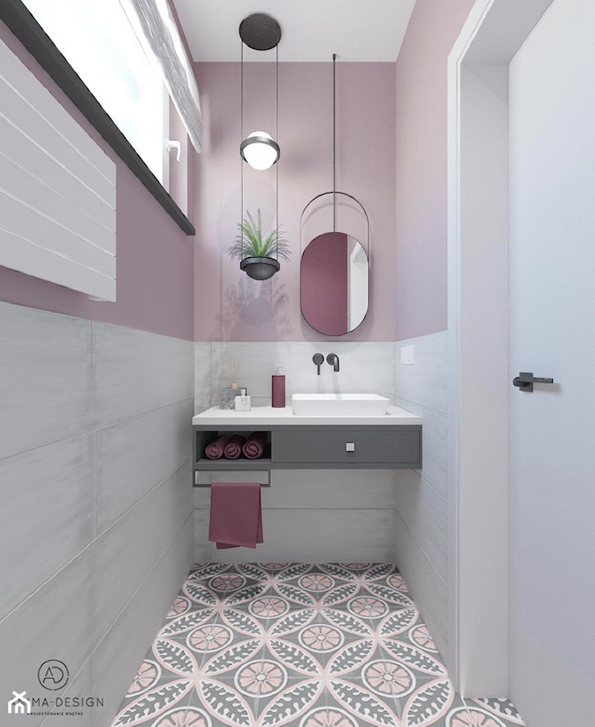 Toaleta z patchworkiem na podłodze - zdjęcie od ANIMA-DESIGN - Homebook