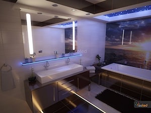 Lustro łazienkowe i półka pod lustro - zdjęcie od SOLED Projekty i dekoracje świetlne