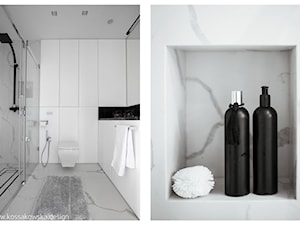 Apartament 85 m2 pod Warszawą - Średnia bez okna z punktowym oświetleniem łazienka, styl nowoczesny - zdjęcie od Kossakowska.design