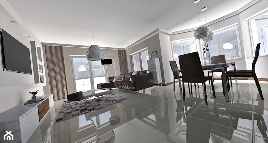 Projekt domu w stylu nowoczesnym 92 m2 (2013) - Salon, styl nowoczesny - zdjęcie od Design By
