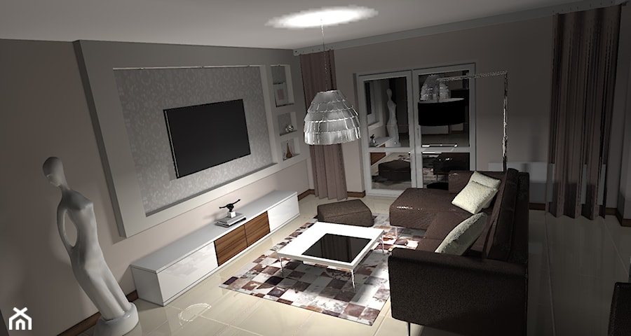 Projekt domu w stylu nowoczesnym 92 m2 (2013) - Salon, styl minimalistyczny - zdjęcie od Design By
