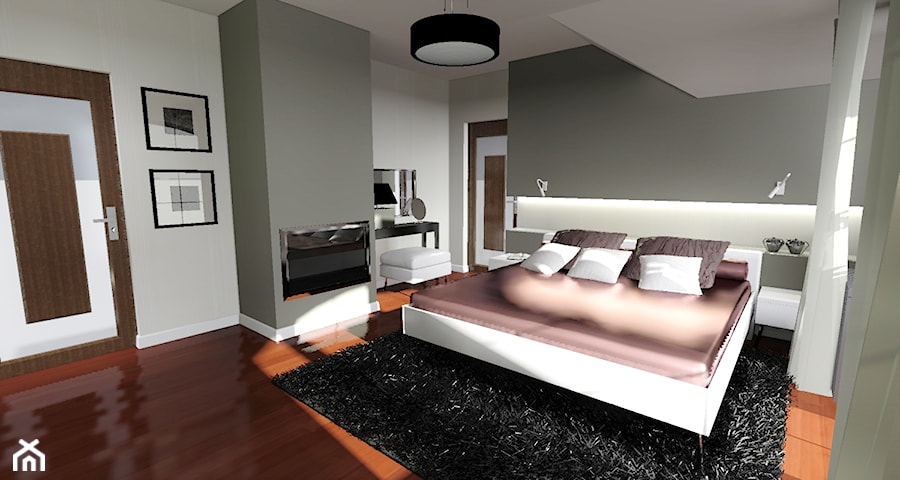 Wizualizacje wnętrz domu jednorodzinnego (2013) - Sypialnia, styl nowoczesny - zdjęcie od Design By