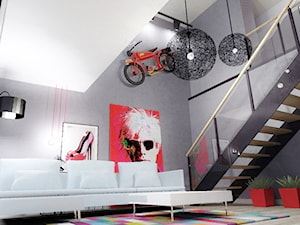 Mieszkanie z antresolą 38m2. Warszawa Ząbki 2014 - Salon, styl minimalistyczny - zdjęcie od Design By