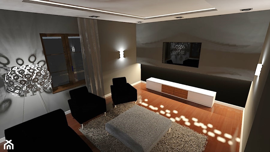 Wizualizacje wnętrz domu jednorodzinnego (2013) - Salon, styl nowoczesny - zdjęcie od Design By