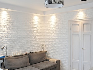 projekt 3 - Mały biały salon z jadalnią, styl skandynawski - zdjęcie od Project Art Joanna Lipowska