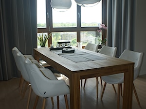 PROJEKT 9 - Mała szara jadalnia jako osobne pomieszczenie, styl nowoczesny - zdjęcie od Project Art Joanna Lipowska