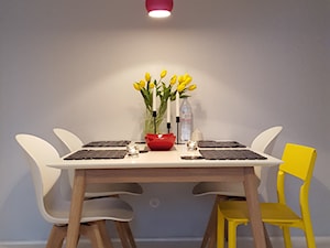 PROJEKT 14 - Mała szara jadalnia jako osobne pomieszczenie, styl nowoczesny - zdjęcie od Project Art Joanna Lipowska