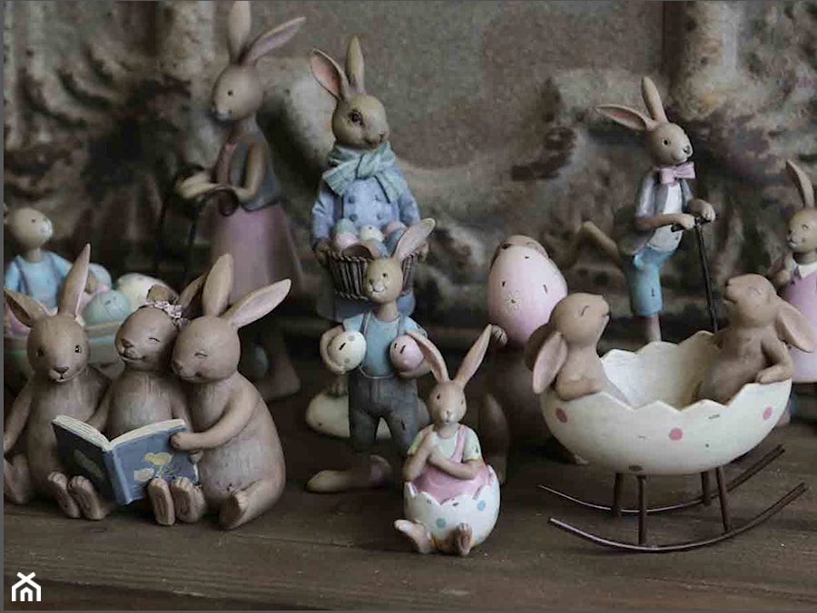 Wielkanoce dekoracje, ozdoby - zające wielkanocne w stylu retro. - zdjęcie od Niemajakwdomu.com