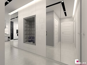 Mieszkanie 70 m2 w Warszawie - Średni szary hol / przedpokój, styl nowoczesny - zdjęcie od CUBE Interior Design