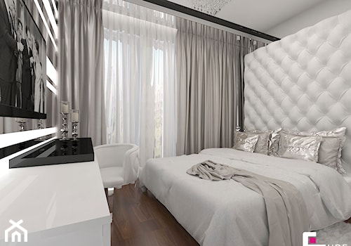 Mieszkanie w Warszawie - Średnia biała sypialnia, styl glamour - zdjęcie od CUBE Interior Design