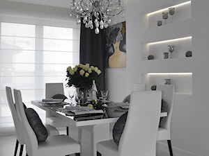 Mieszkanie Białołęka, Warszawa - Średnia biała jadalnia jako osobne pomieszczenie, styl glamour - zdjęcie od CUBE Interior Design
