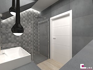 DOM W KOBYŁCE - Średnia na poddaszu bez okna łazienka, styl nowoczesny - zdjęcie od CUBE Interior Design