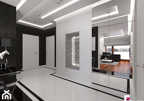 Apartament w Warszawie - Średni biały hol / przedpokój, styl nowoczesny - zdjęcie od CUBE Interior Design
