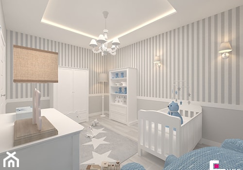 Mieszkanie 70 m2 w Warszawie - Średni szary pokój dziecka dla niemowlaka dla chłopca, styl tradycyjny - zdjęcie od CUBE Interior Design