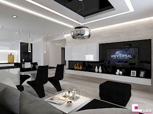 Mieszkanie 69 m2 w Siedlcach - Średni beżowy salon z kuchnią z jadalnią, styl nowoczesny - zdjęcie od CUBE Interior Design