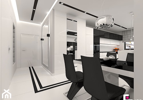 Mieszkanie 65 m2 w Warszawie - Średnia biała jadalnia w kuchni, styl nowoczesny - zdjęcie od CUBE Interior Design