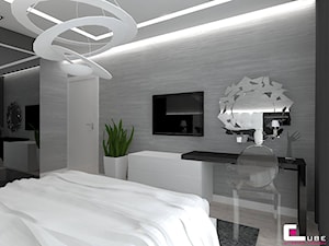 Dom w Lipkowie - Średnia szara z biurkiem sypialnia, styl nowoczesny - zdjęcie od CUBE Interior Design