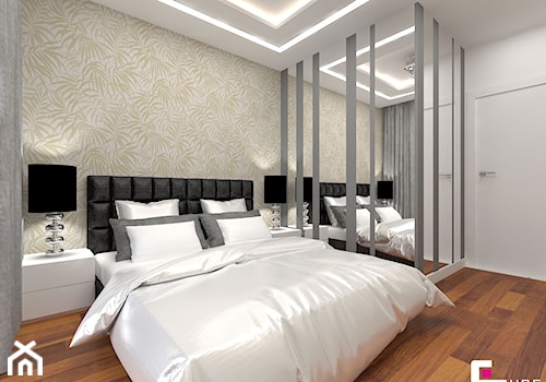 Mieszkanie w Rzeszowie - Średnia biała sypialnia, styl glamour - zdjęcie od CUBE Interior Design