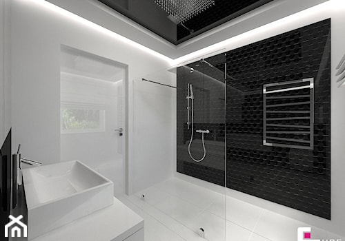 Dom w Markach - Średnia na poddaszu bez okna łazienka, styl nowoczesny - zdjęcie od CUBE Interior Design
