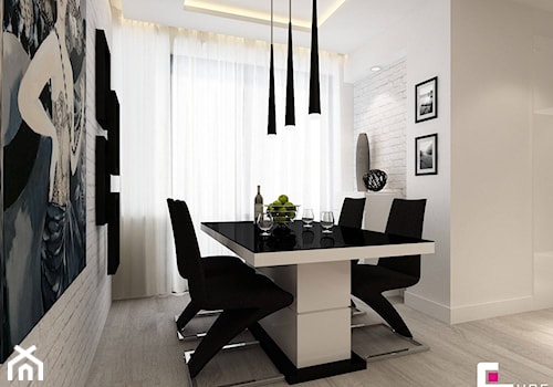 Dom na Zaciszu - Średnia biała jadalnia jako osobne pomieszczenie, styl nowoczesny - zdjęcie od CUBE Interior Design