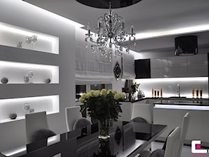 Mieszkanie Białołęka, Warszawa - Średnia biała jadalnia w kuchni - zdjęcie od CUBE Interior Design