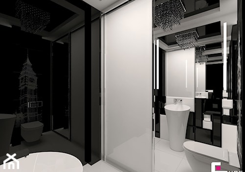 Mieszkanie w Trójmieście - Mała na poddaszu bez okna łazienka, styl glamour - zdjęcie od CUBE Interior Design