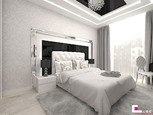 Mieszkanie w Mińsku Mazowieckim 50 m2 - Średnia szara sypialnia, styl glamour - zdjęcie od CUBE Interior Design