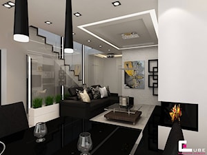 Dom na Zaciszu - Biały salon, styl nowoczesny - zdjęcie od CUBE Interior Design