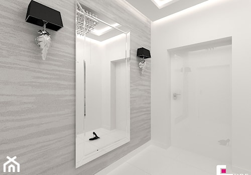 DOM POD LEGNICĄ - Mały biały hol / przedpokój, styl glamour - zdjęcie od CUBE Interior Design