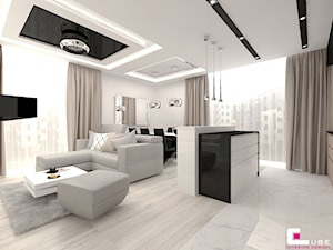 Projekt mieszkania chłodny beż - Salon, styl nowoczesny - zdjęcie od CUBE Interior Design