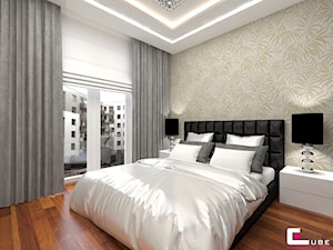 Mieszkanie w Rzeszowie - Średnia biała sypialnia, styl glamour - zdjęcie od CUBE Interior Design