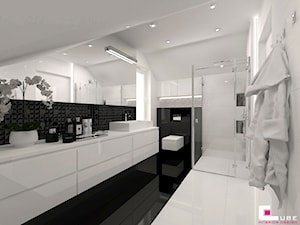 DOM POD LEGNICĄ - Średnia na poddaszu bez okna łazienka, styl glamour - zdjęcie od CUBE Interior Design