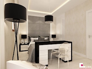 Dom na Zaciszu - Średnia beżowa sypialnia, styl nowoczesny - zdjęcie od CUBE Interior Design