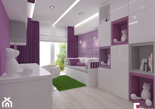 Dom w Lipkowie - Średni fioletowy szary pokój dziecka dla nastolatka dla dziewczynki, styl nowoczesny - zdjęcie od CUBE Interior Design