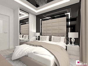Projekt mieszkania chłodny beż - Sypialnia, styl nowoczesny - zdjęcie od CUBE Interior Design